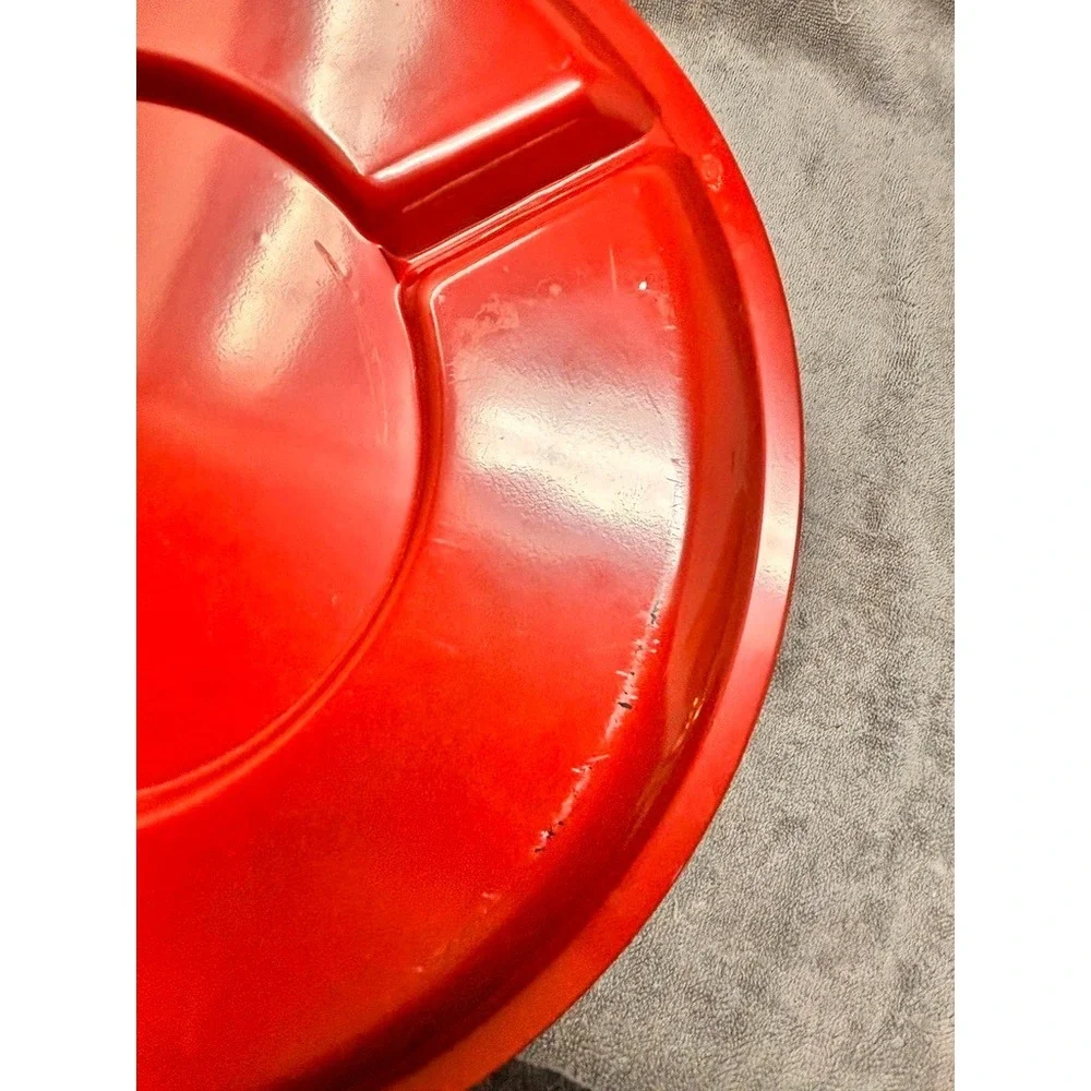 Vtg 1970s Red Melamine Divided Serving Tray Bird Floral Snack Relish Platter 13